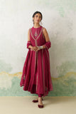 HOT PINK CHANDERI KASHMIRI EMB. ANARKALI SET (4 PCS)