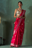 RANI PINK GAJJI BUTI SAREE WITH UNSTITCHED BLOUSE (1 PC)