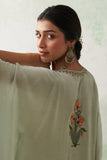 AQUA MODAL SATIN COLORFUL IRIS PETAL EMB KAFTAN (1 PC)
