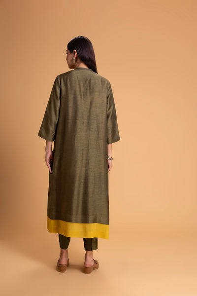 SAGE GREEN DUPION KURTA SET (2 PCS)