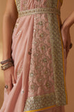 OLD ROSE TISSUE EMBROIDERED SAREE (SE-09)