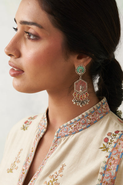 TOOSH CHANDERI KASHMIRI MULTICOLOUR EMBROIDERED JACKET SET(3 PCS)