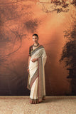 IVORY TISSUE EMB. SAREE SET (2 PCS)