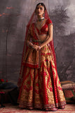 RED BANDHANI EMBROIDERED LEHENGA SET (4 PCS)