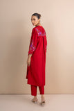 RED EMBROIDERED KURTA SET (2 PCS)