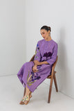 MIDNIGHT PLUM DUPION ORCHID PRINTED TUNIC (1 PC)