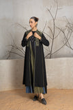 BLACK LINEN EMBROIDERED JACKET (1 PC)