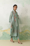 AQUA CHANDERI KASHMIRI EMB. KURTA SET (3 PCS)