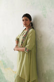 MINT GREEN CHANDERI KASHMIRI EMB. CAPE & DRESS SET (3 PCS)