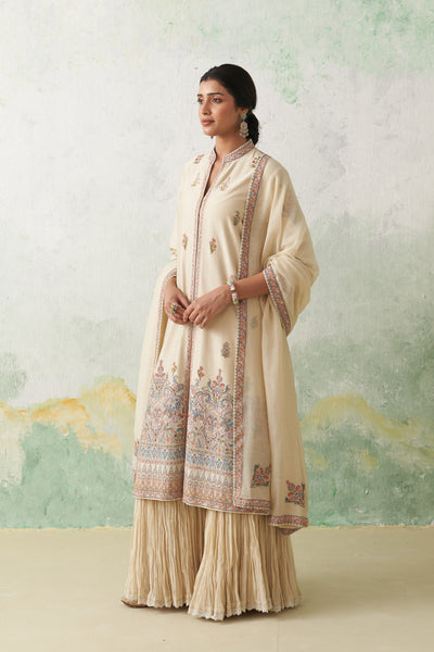 TOOSH CHANDERI KASHMIRI MULTICOLOUR EMBROIDERED JACKET SET(3 PCS)