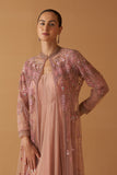 OLD ROSE NET EMBROIDERED JACKET AND OLD ROSE CHIIFON ANARKALI (TL-89B)