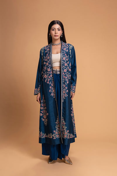 ELECTRIC BLUE EMB JACKET SET (2 PCS)