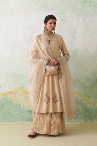 TOOSH CHANDERI EMB. KASHMIRA KURTA SET (3 PCS)
