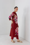 POPPY BLAZE DUPION CHINA ROSE PRINTED TUNIC (1 PC)