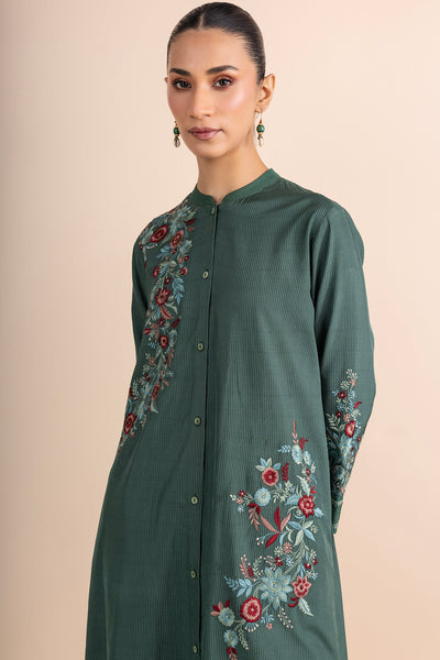 GREEN EMBROIDERED KURTA SET (2 PCS)