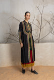 BLACK LINEN EMBROIDERED JACKET (1 PC)