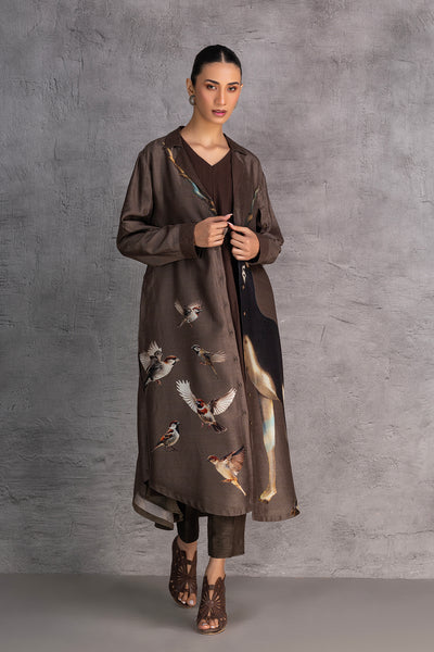 TOBACCO BROWN DUPION JACKET (1 PC)