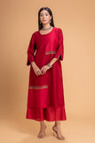 RED DUPION EMB. KURTA SET (2 PCS)