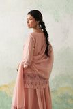 SOFT PINK CHANDERI KASHMIRI EMB. SHORT KURTA SET (3 PCS)