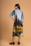 BLUES CHANDERI PRINTED DRESS (1 PC)