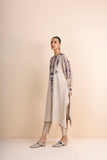 BEIGE FLAT CHIFFON MULTICOLOURED EMBROIDERED KURTA SET (2 PCS)