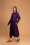 PURPLE DUPION EMB. KURTA (2 PCS)