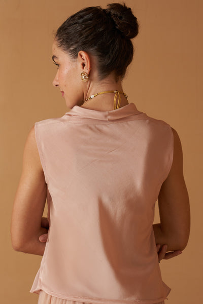 PEACH MODAL SILK COWL TOP (SE-07A, SE-07B)