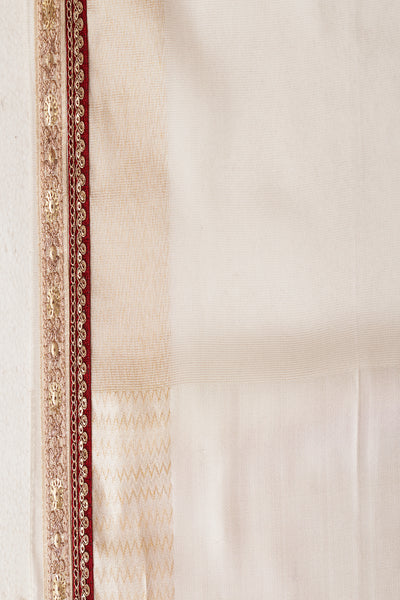 IVORY TISSUE EMB. SAREE SET (2 PCS)