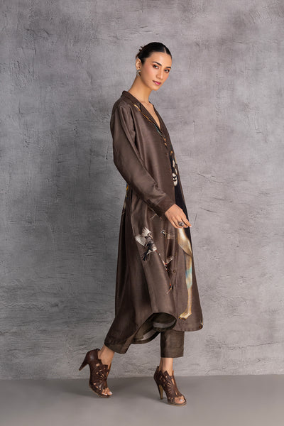 TOBACCO BROWN DUPION JACKET (1 PC)