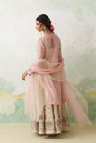TOOSH & SOFT PINK DUPION PTD. WITH HAND KASHMIRI EMB. LEHENGA SET (4 PCS)