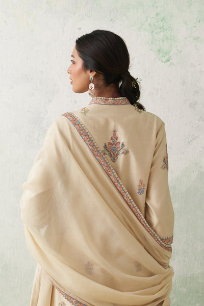 TOOSH CHANDERI KASHMIRI MULTICOLOUR EMBROIDERED JACKET SET(3 PCS)