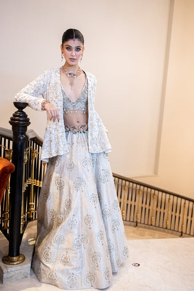 TOOSH BROCADE & GEORGETTE EMB. LEHENGA SET (2 PCS)
