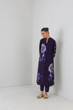 EGGPLANT PURPLE DUPION IRIS LILY PRINTED TUNIC (1 PC)