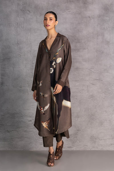 TOBACCO BROWN DUPION JACKET (1 PC)