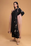 BLACK DUPION EMB. KURTA SET (3 PCS)