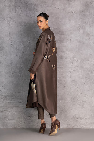 TOBACCO BROWN DUPION JACKET (1 PC)