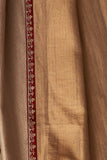GOLD TISSUE SAREE WITH RED BORDER & UNSTITCHED BLOUSE (2 PCS)
