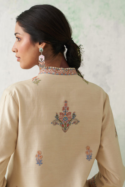 TOOSH CHANDERI KASHMIRI MULTICOLOUR EMBROIDERED JACKET SET(3 PCS)