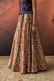 MULTICOLOUR KIMKHWA BORCADE EMB. LEHENGA SET(EVO-05) (5 PCS)