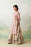 TOOSH & SOFT PINK DUPION PTD. WITH HAND KASHMIRI EMB. LEHENGA SET (4 PCS)
