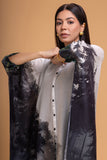 BLACK & WHITE CHANDERI PRINTED KAFTAAN (1 PC)