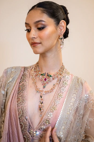 OLD ROSE EMB. MULTIKALI LEHENGA SET (EVO-10) (2 PCS)