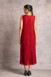 RED CHANDERI CRINKLED DRESS (PR-19A/DRS)
