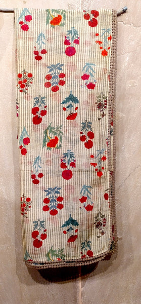 Toosh thin chanderi striped floral printed scarf (ALY-11/SCF)