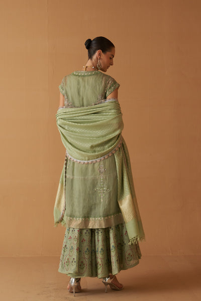 MINT MUNGA WOVEN TUSSOR EMB DUPATTA (SE-02A/DUP)