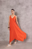 ORANGE COTTON LINEN DRESS (BFW-01D/DRS)