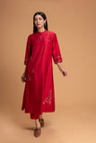 RED DUPION EMB. KURTA SET (2 PCS)
