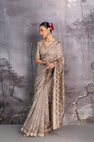 LIGHT MAUVE TISSUE SAREE (2 PCS)