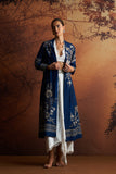 BLUE VISCOSE DUPION EMBROIDERED JACKET (TL-135A/JKT)