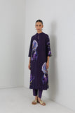 EGGPLANT PURPLE DUPION IRIS LILY PRINTED TUNIC (1 PC)